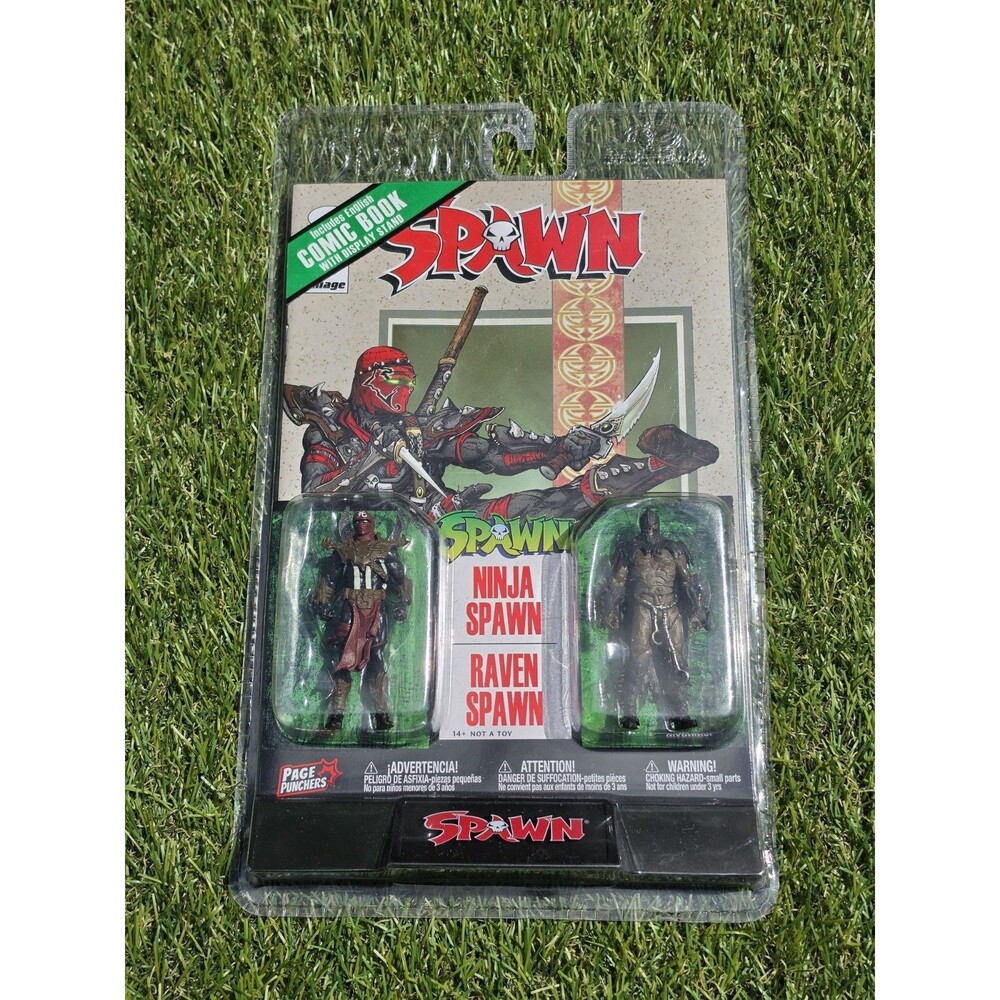 McFarlane Page Punchers (2)3" Figures + Comic Book Ninja Spawn & Raven Spawn New